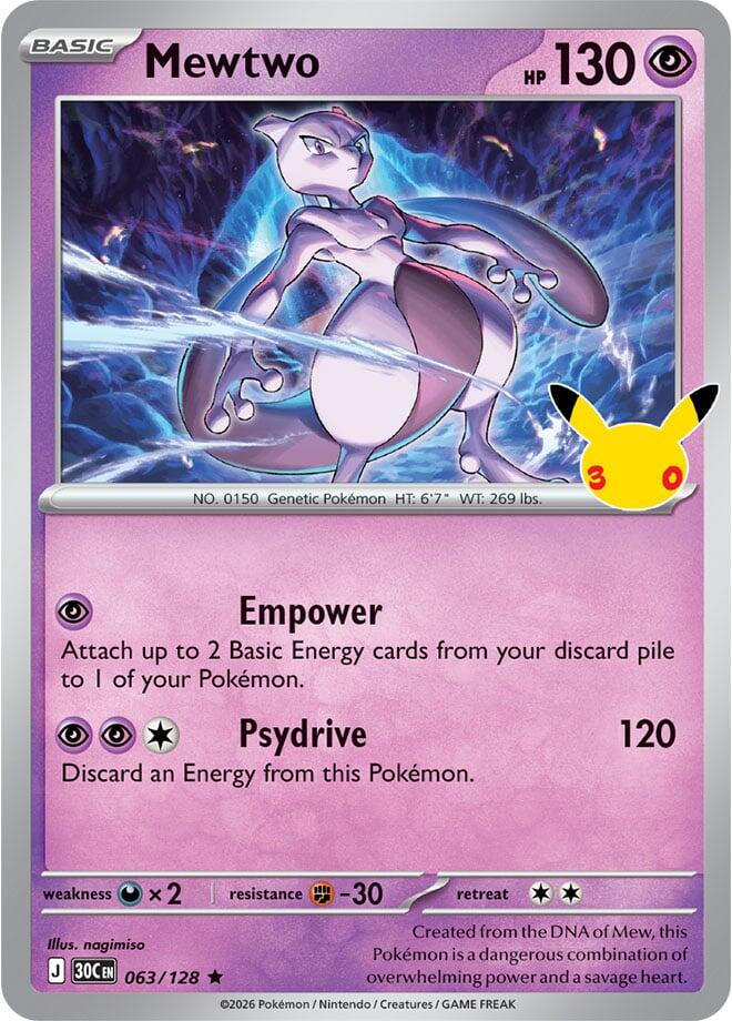 Pokemon Mewtwo 063/128 30th Celebration