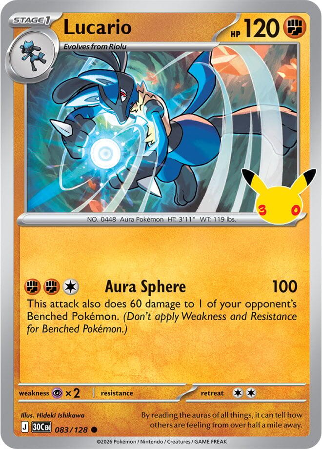 Pokemon Lucario 083/128 30th Celebration