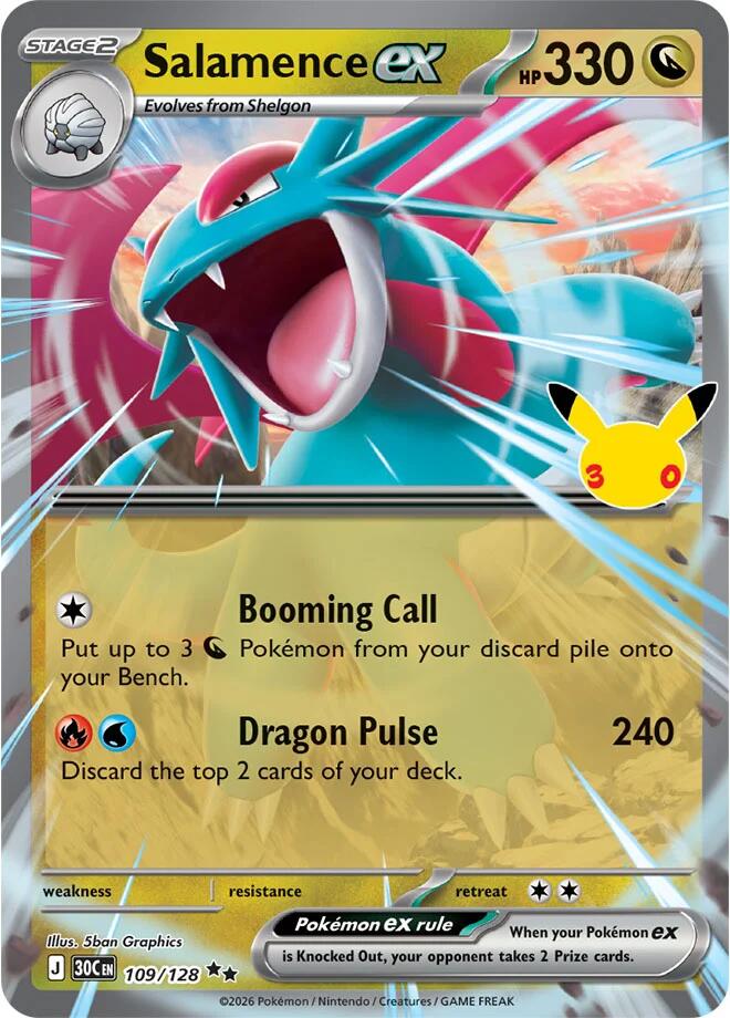 Pokemon Salamence ex 109/128 30th Celebration