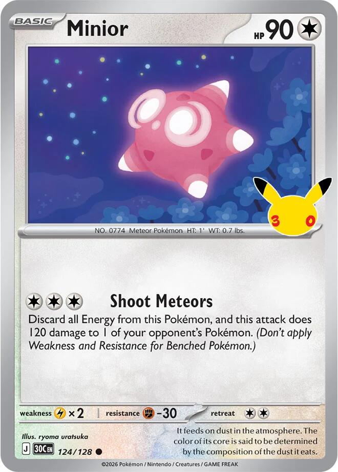 Pokemon Minior 124/128 30th Celebration