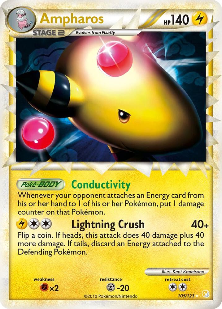 Pokemon Ampharos Prime 105/123 HeartGold & SoulSilver