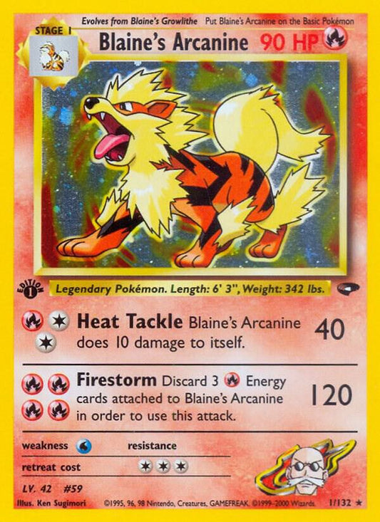 Pokemon  Blaine's Arcanine 1/132 Gym Challenge