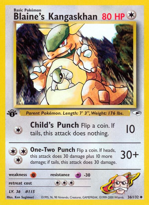 Pokemon Blaine's Kangaskhan 36/132 Gym Heroes