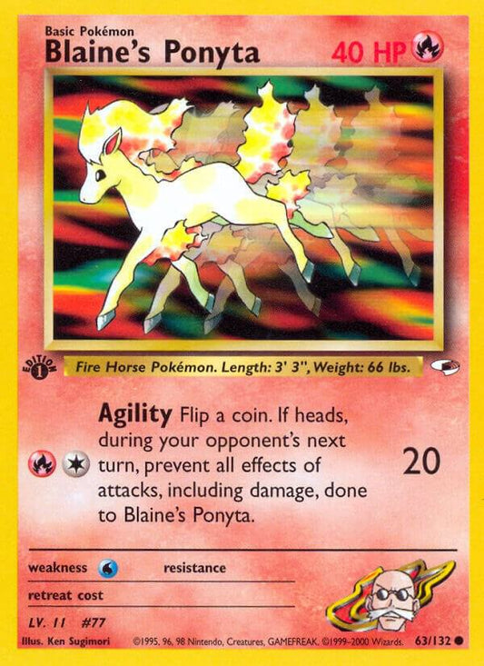Pokemon Blaine's Ponyta 63/132 Gym Heroes