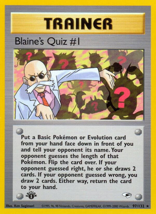 Pokemon Blaine's Quiz #1 97/132 Gym Heroes