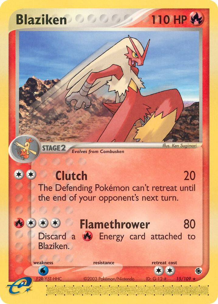 Pokemon Blaziken 15/109 EX Ruby & Sapphire