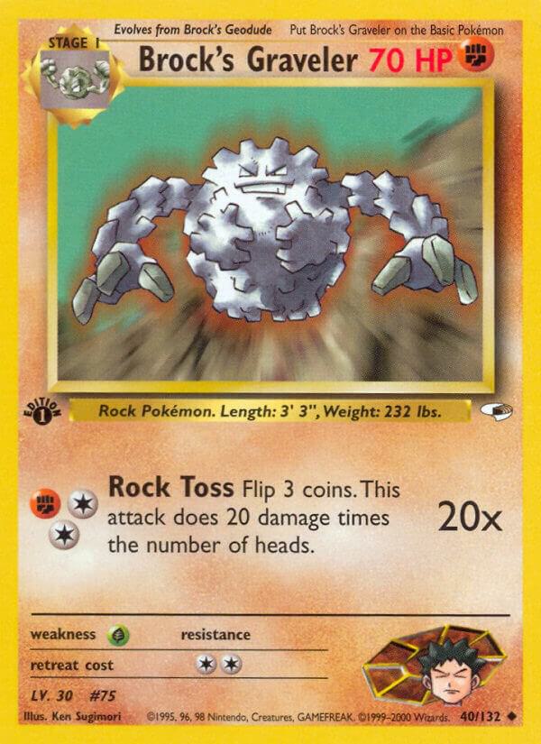 Pokemon Brock's Graveler 40/132 Gym Heroes