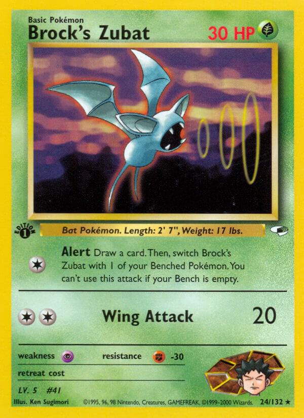 Pokemon Brock's Zubat 24/132 Gym Heroes