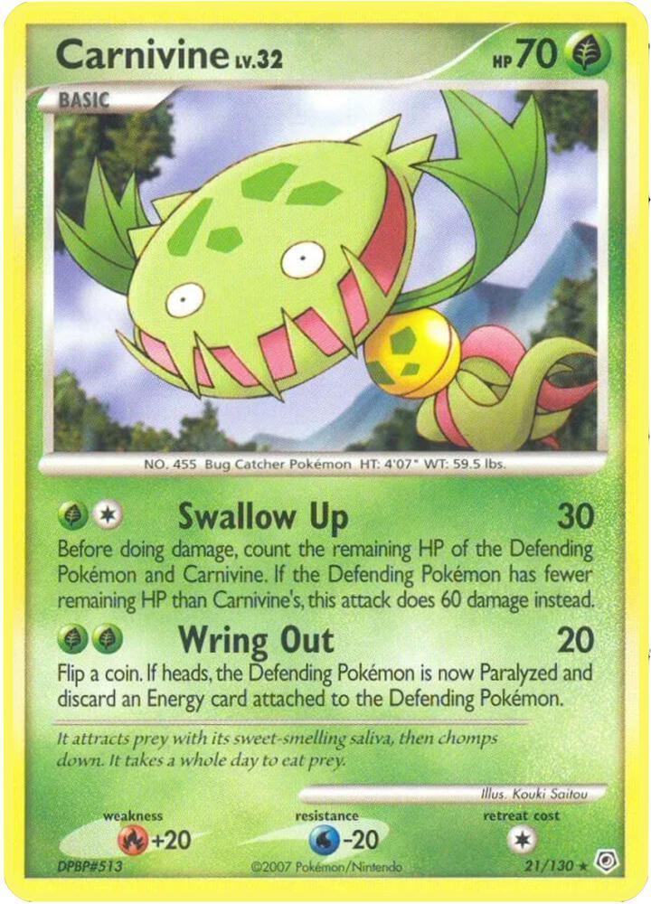 Pokemon Carnivine 21/130 Diamond & Pearl