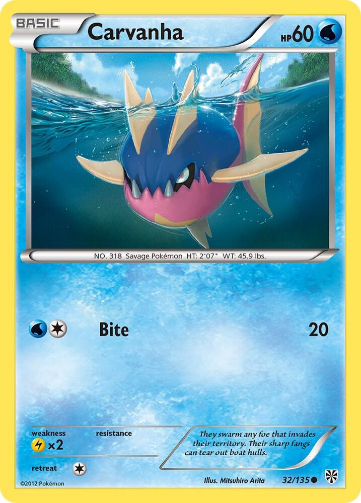 Pokemon Carvanha 32/135 Plasma Storm