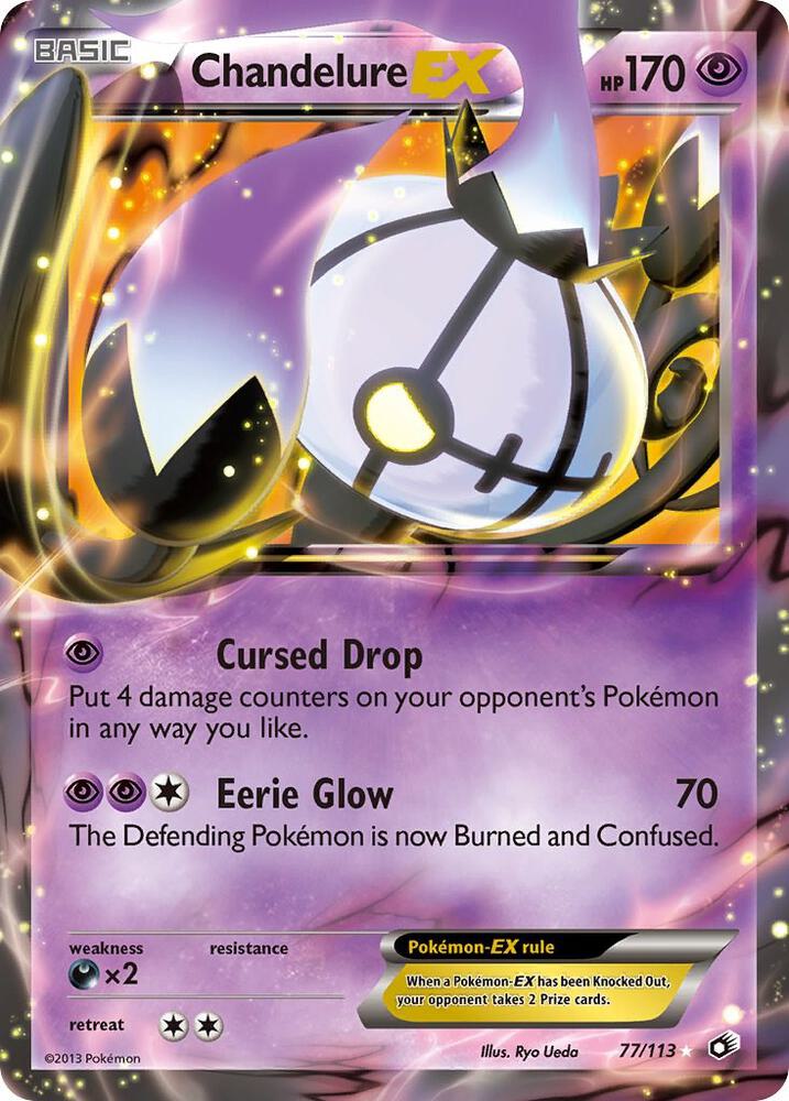 Pokemon Chandelure EX 77/113 Legendary Treasures