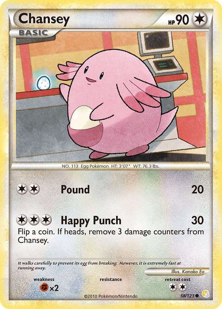 Pokemon Chansey 58/123 HeartGold & SoulSilver