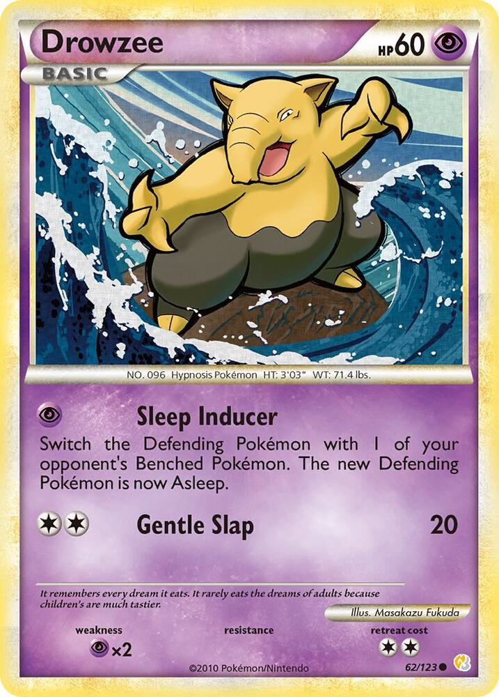 Pokemon Drowzee 62/123 HeartGold & SoulSilver