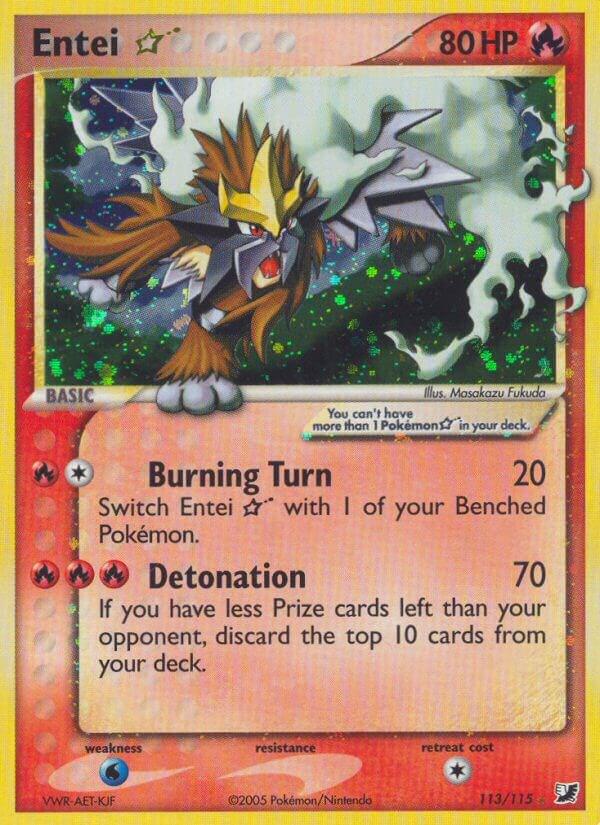 Pokemon Entei Gold Star 113/115 Unseen Forces