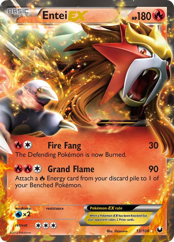 Pokemon Entei EX 13/108 Dark Explorers