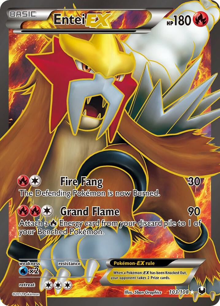 Pokemon Entei EX 103/108 Dark Explorers