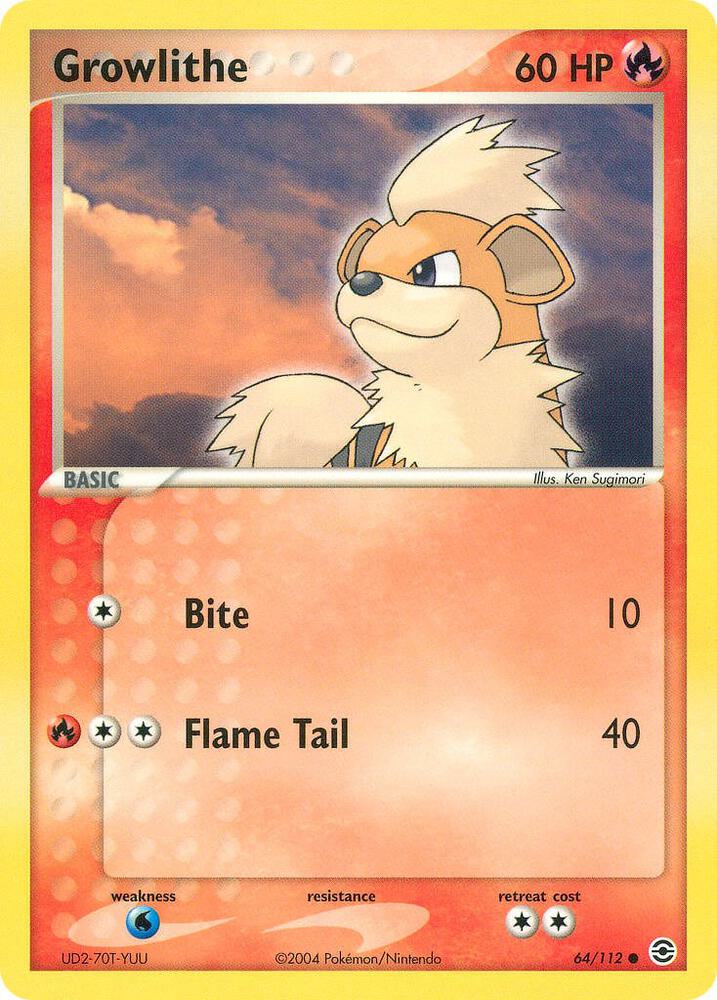 Pokemon Growlithe 64/112 FireRed & LeafGreen