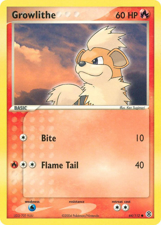 Pokemon Growlithe 64/112 FireRed & LeafGreen