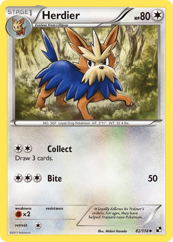 Pokemon Herdier 82/114 Black & White