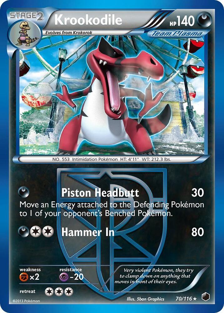 Pokemon Krookodile 70/116 Plasma Freeze