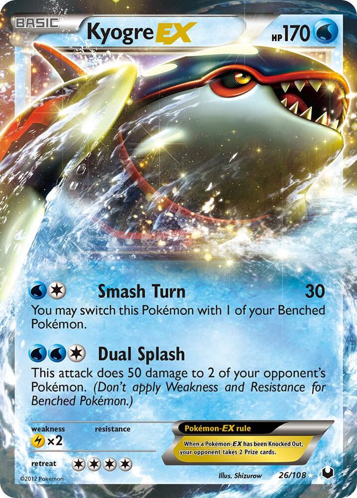 Pokemon Kyogre EX 26/108 Dark Explorers