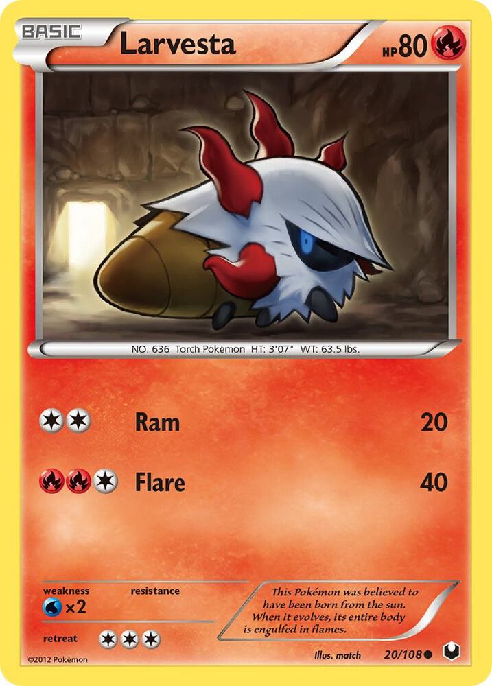 Pokemon Larvesta 20/108 Dark Explorers