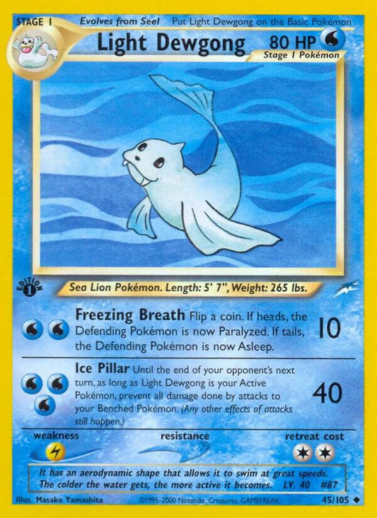 Pokemon Light Dewgong 45/105 Neo Destiny
