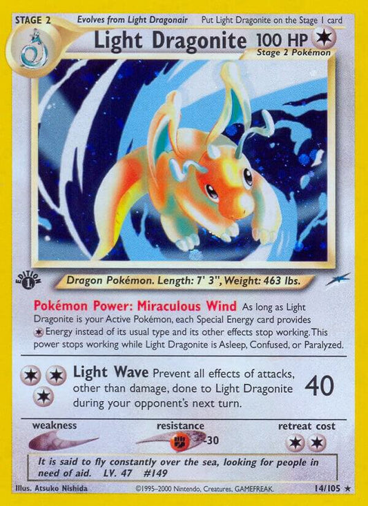 Pokemon Light Dragonite 14/105 Neo Destiny