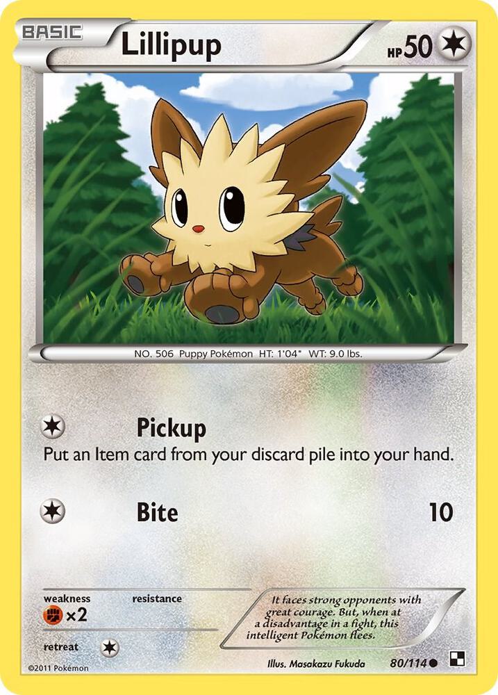 Pokemon Lillipup 80/114 Black & White