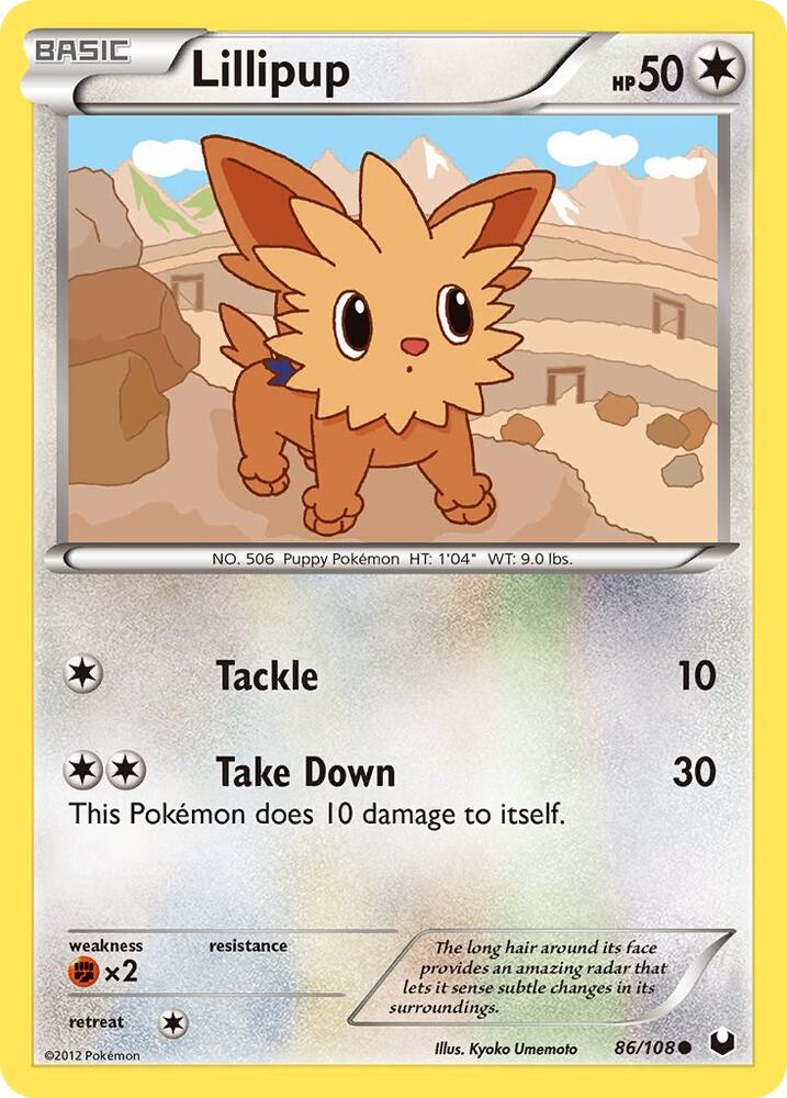 Pokemon Lillipup 86/108 Dark Explorers