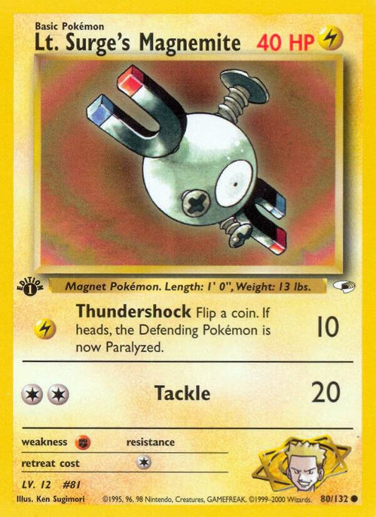 Pokemon Lt. Surge's Magnemite 80/132 Gym Heroes