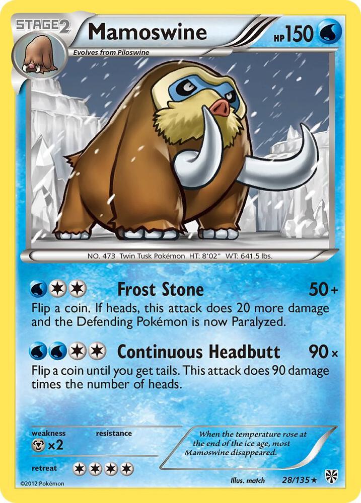 Pokemon Mamoswine 28/135 Plasma Storm