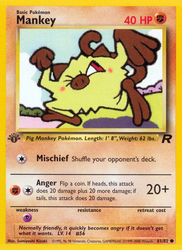 Pokemon Mankey #61 Team Rocket