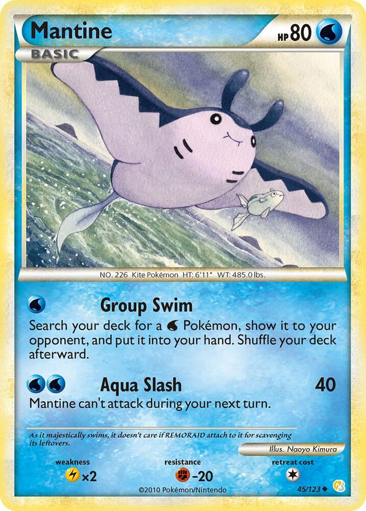 Pokemon Mantine 45/123 HeartGold & SoulSilver