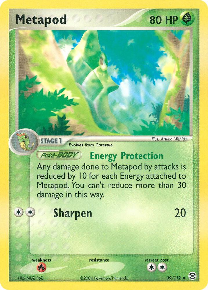 Pokemon Metapod 39/112 FireRed & LeafGreen