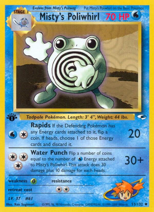 Pokemon Misty's Poliwhirl 53/132 Gym Heroes