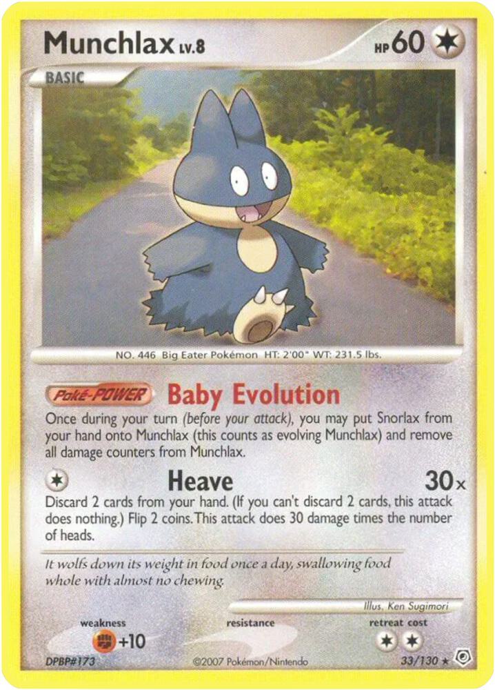 Pokemon Munchlax 33/130 Diamond & Pearl