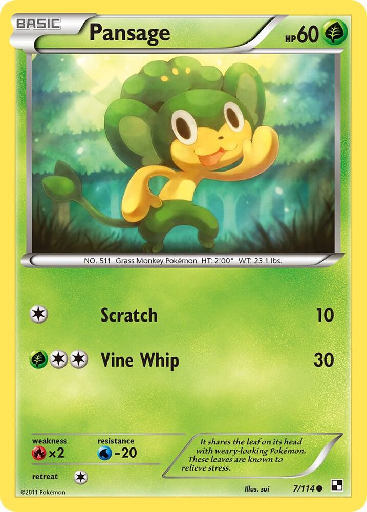 Pokemon Pansage 7/114 Black & White