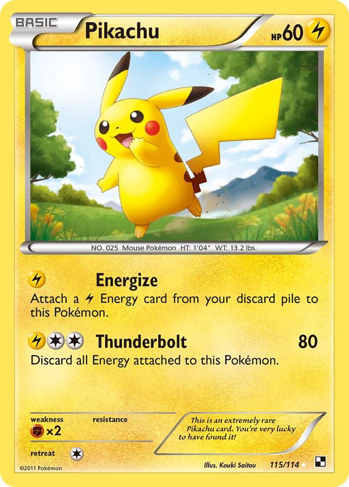 Pokemon Pikachu 115/114 Black & White