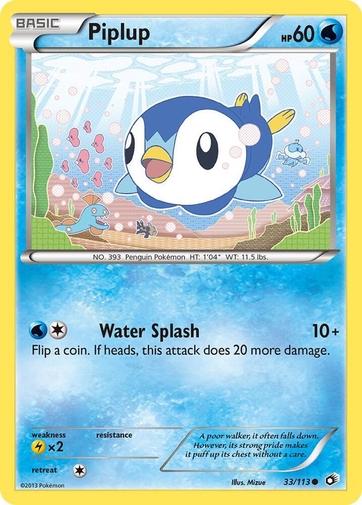 Pokemon Piplup 33/113 Legendary Treasures