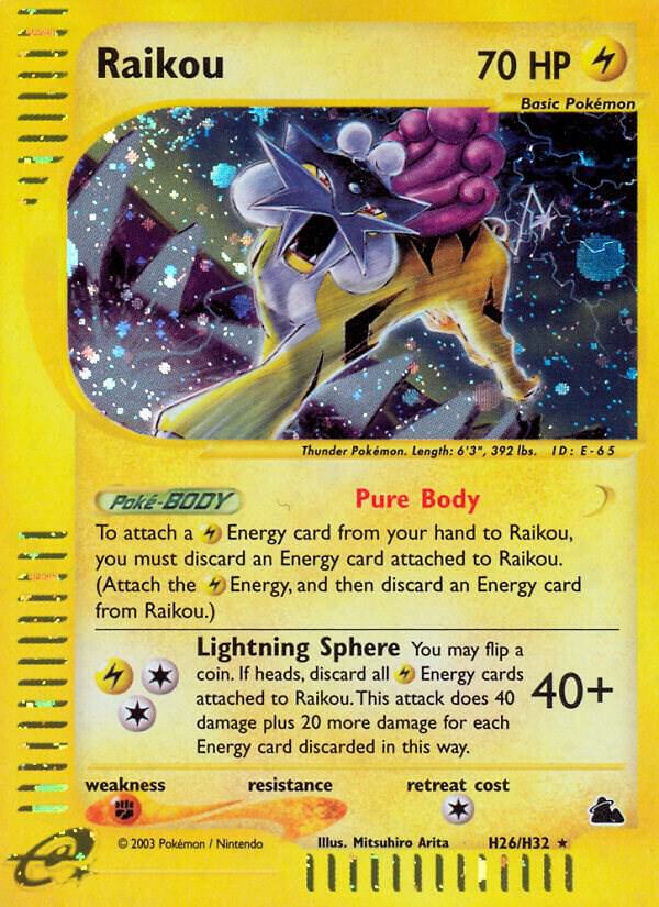 Pokemon Raikou H26/144 Skyridge