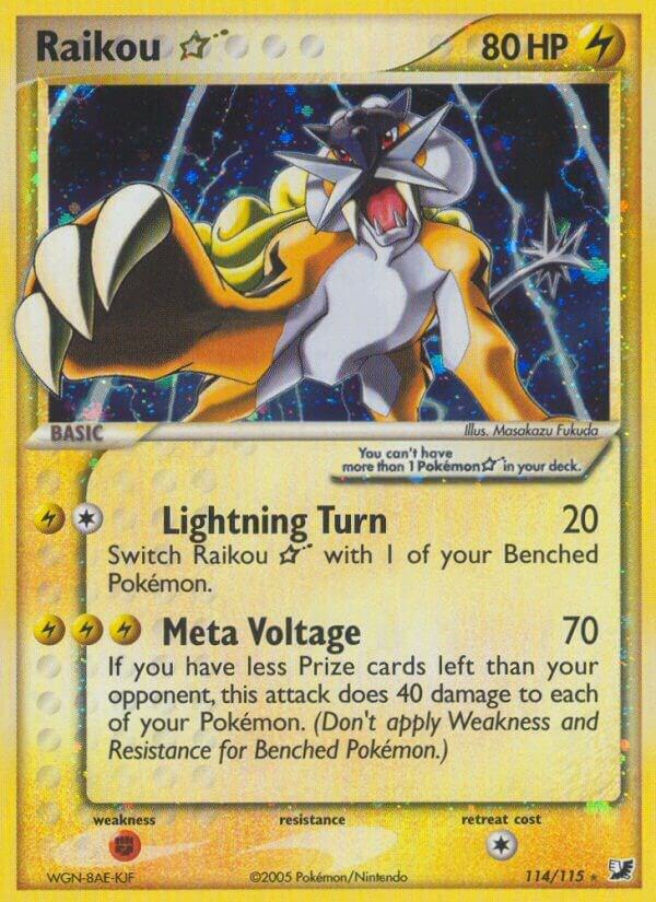 Pokemon Raikou Gold Star 114/115 Unseen Forces