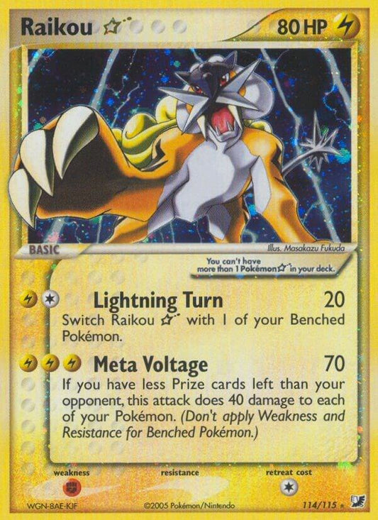 Pokemon Raikou Gold Star 114/115 Unseen Forces