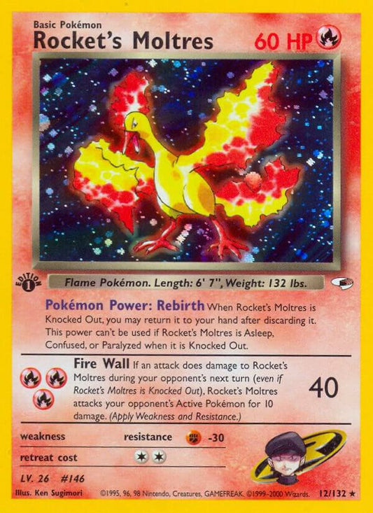 Pokemon Rocket's Moltres 12/132 Gym Heroes