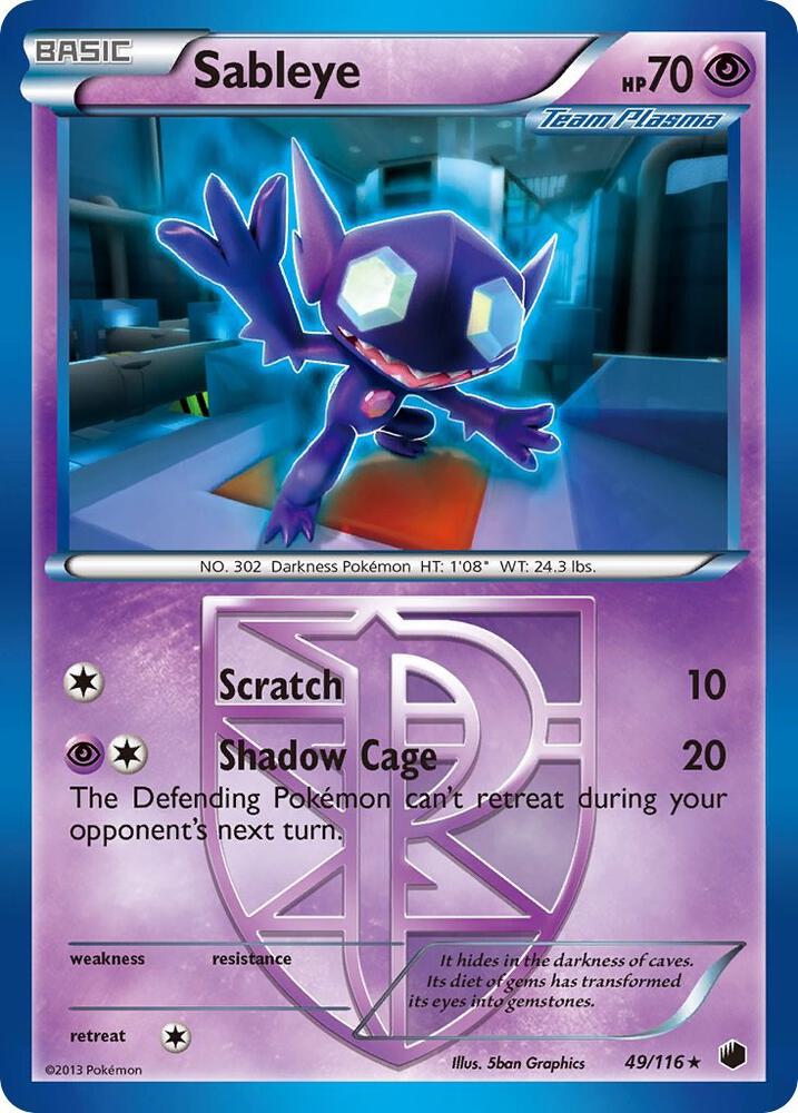 Pokemon Sableye 49/116 Plasma Freeze