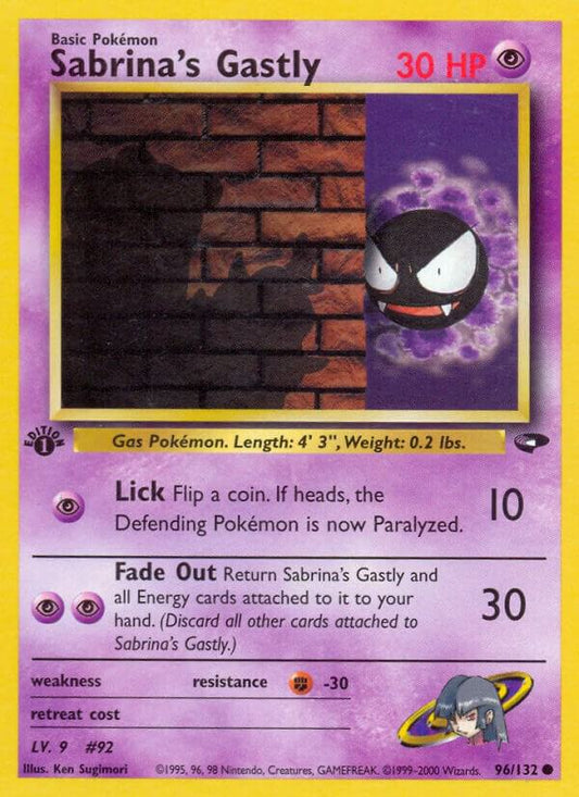 Pokemon  Sabrina's Gastly 96/132 Gym Challenge