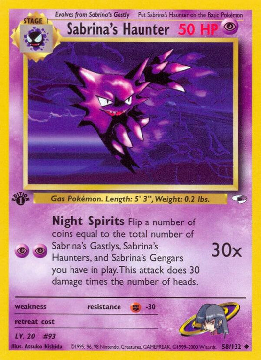 Pokemon Sabrina's Haunter 58/132 Gym Heroes