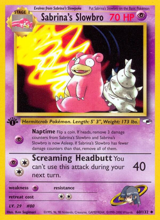 Pokemon Sabrina's Slowbro 60/132 Gym Heroes