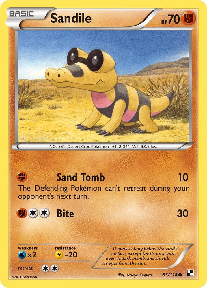Pokemon Sandile 63/114 Black & White