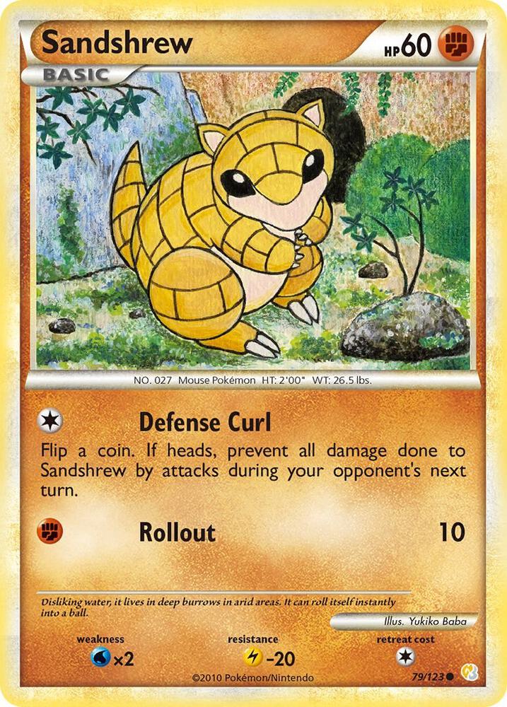 Pokemon Sandshrew 79/123 HeartGold & SoulSilver